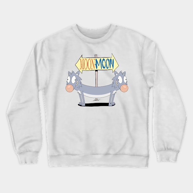 Moon Moon Crewneck Sweatshirt by ra7ar